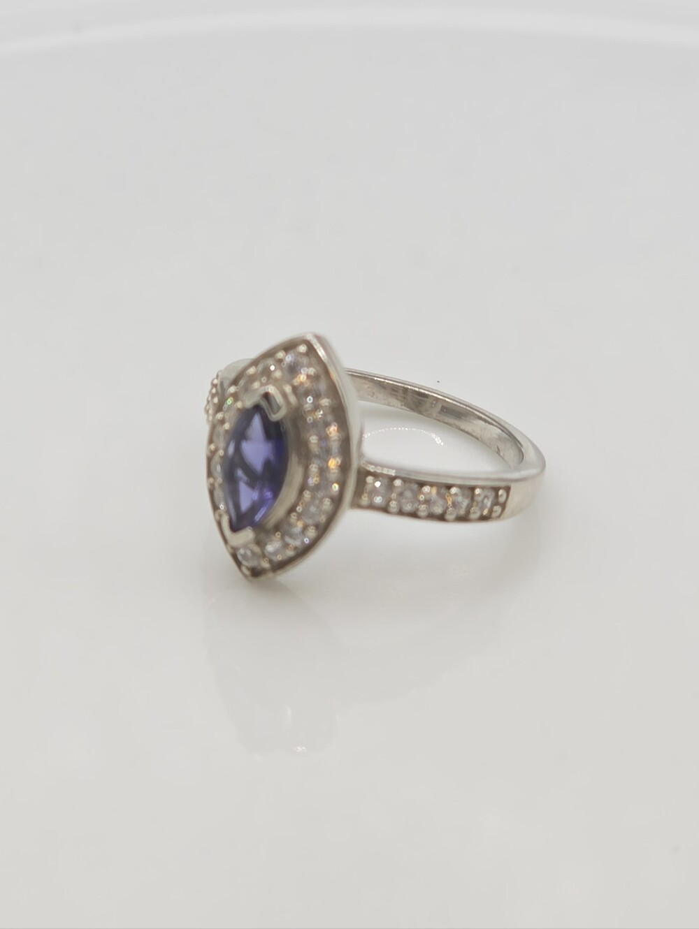 NWT Rare Iolite Marquis Halo Ring - Picture 3 of 8
